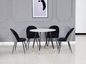 Lavina Dining Set Round Table with 4x Chair PR8831 Dining Tables NZ DEPOT