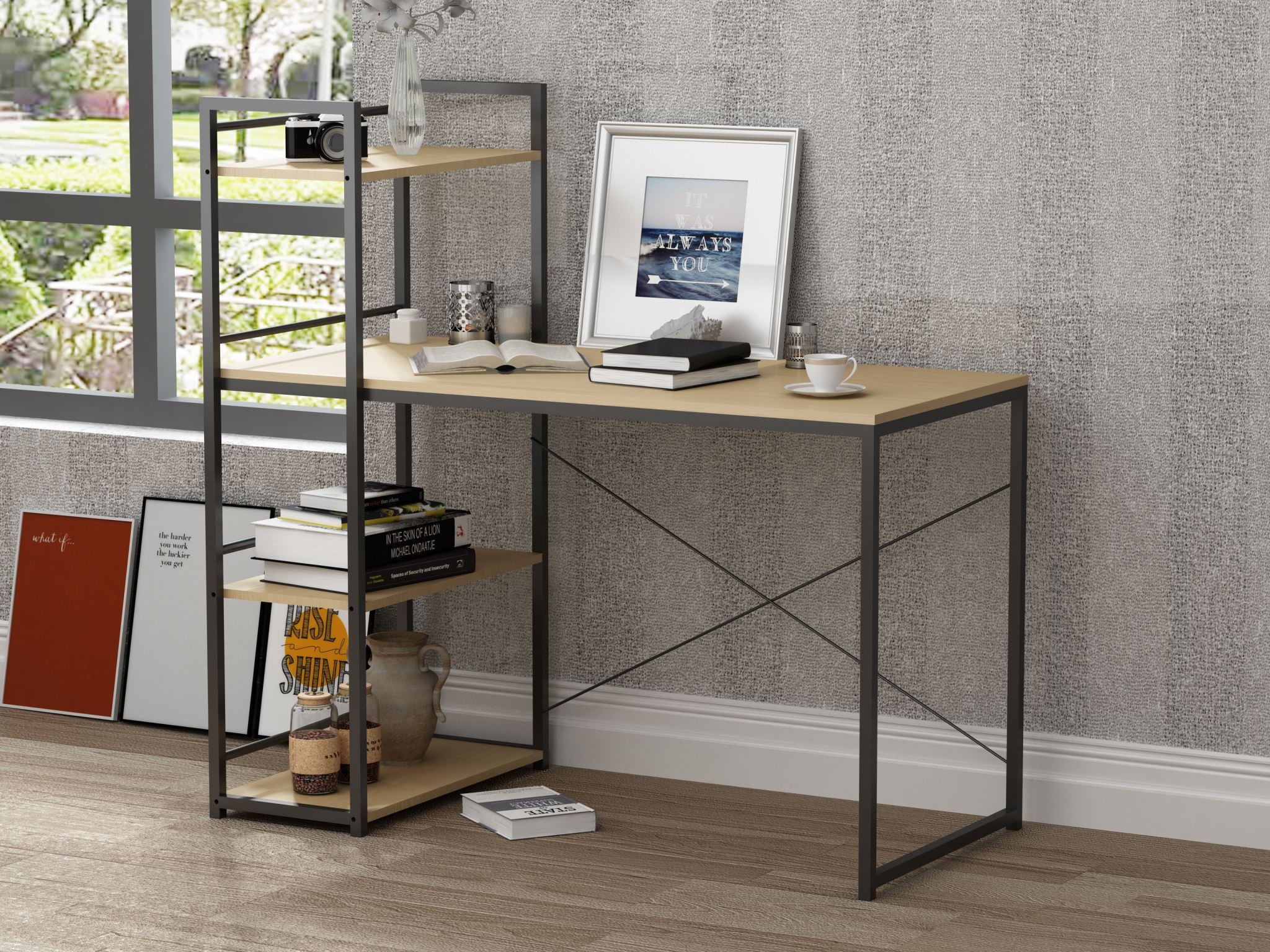 Metal Desk with Bookshelf PR8780 Desks NZ DEPOT 3