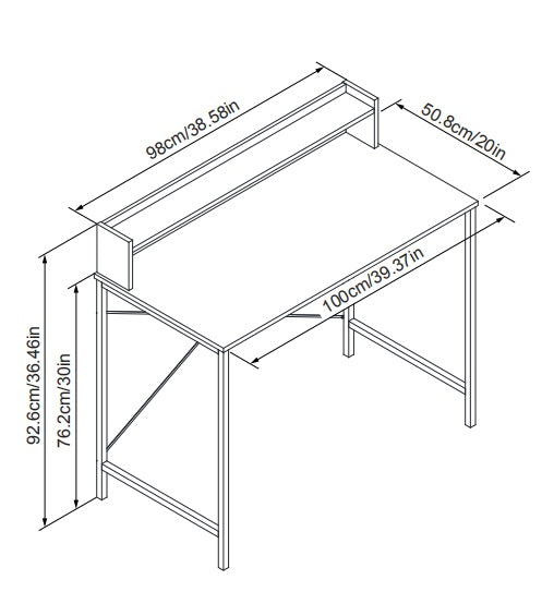 Metal Desk With Shelf Black Pr8773 Desks Nz Depot 3 - Nz Depot