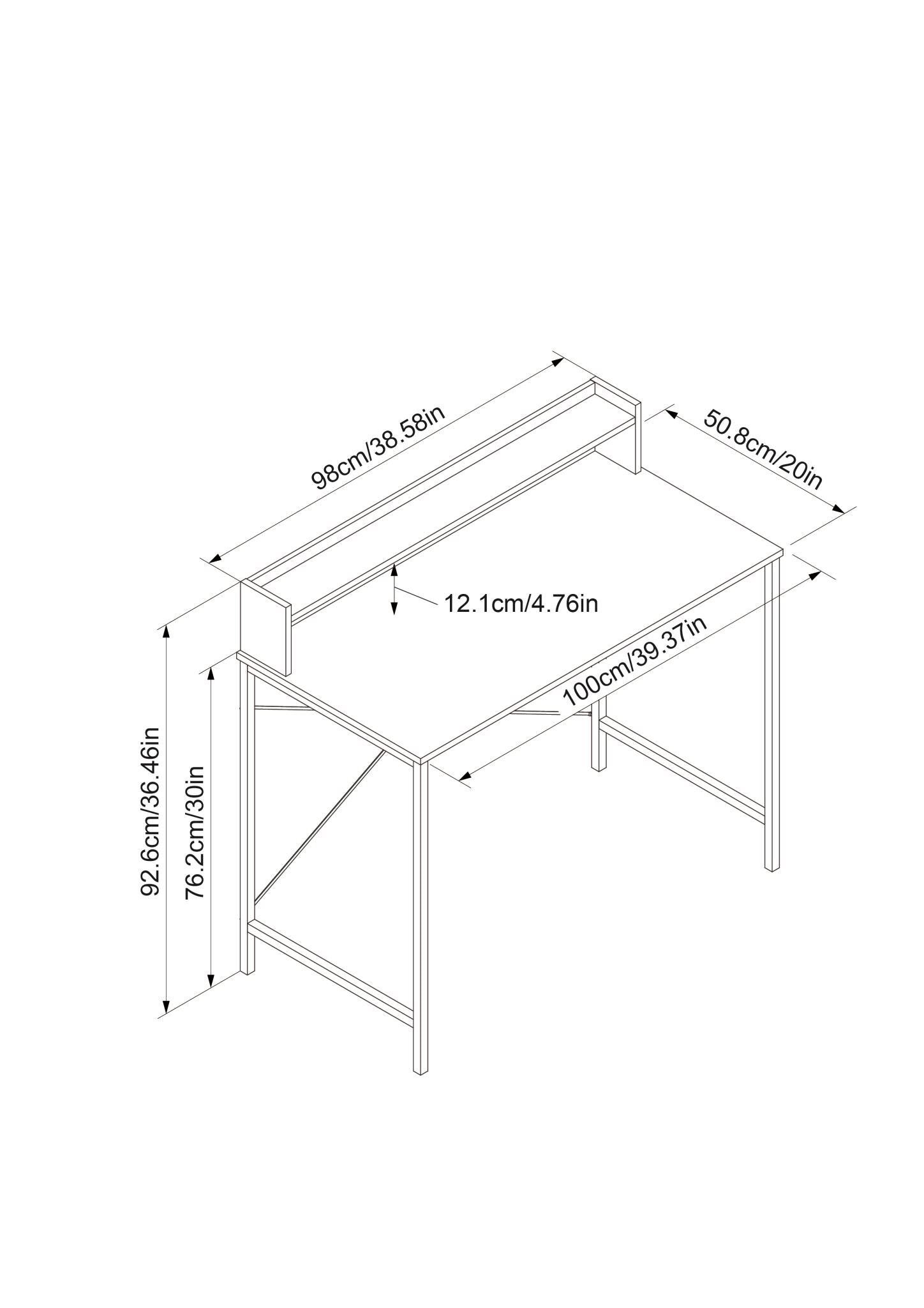 Metal Desk With Shelf Oak Pr8771 Desks Nz Depot 3 - Nz Depot