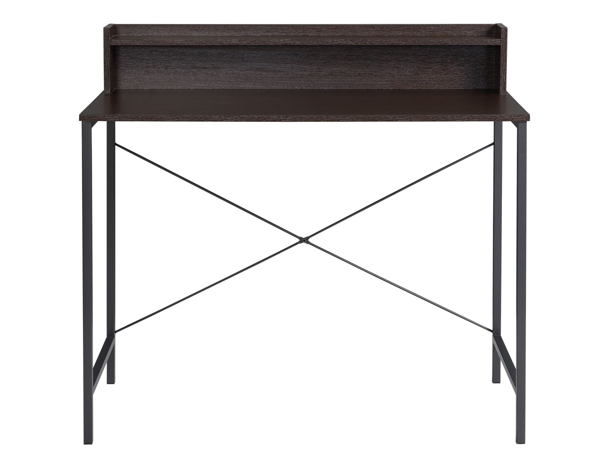 Metal Desk With Shelf Walnut -