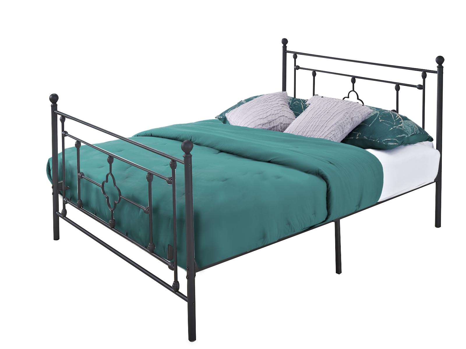 T Metal Bed C11 Double Black