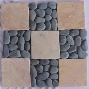 Mix Pebble Tiles - Black & Tan - 1 CTN11pcs of 30x30cm squaresApprox 1m2 per Carton