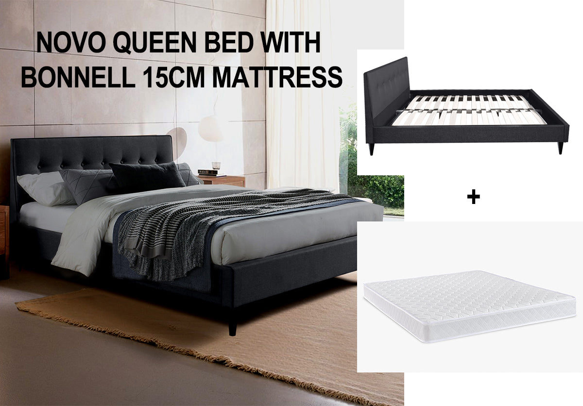 Novo Queen Bed Frame With Mattress Combo Pr8765 Bed Frames Nz Depot 6 - Nz Depot