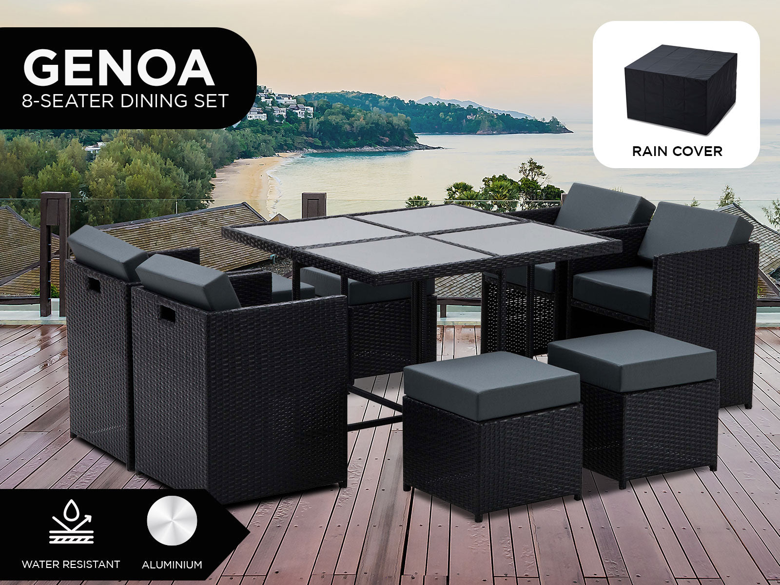 Outdoor 9Pcs Dining Set Pr2149 Outdoor Furniture Nz Depot 7 - Nz Depot