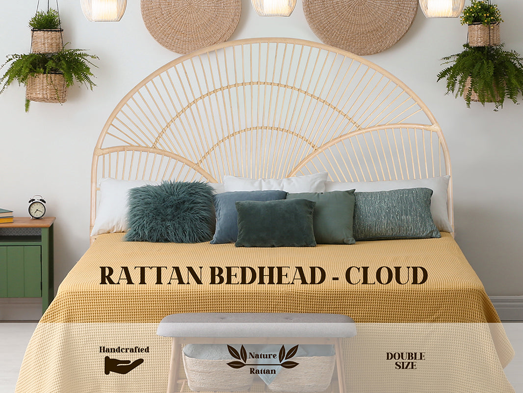 Rattan Bedhead Cloud Double Natural Pr8326 Headboards Nz Depot 1 - Nz Depot