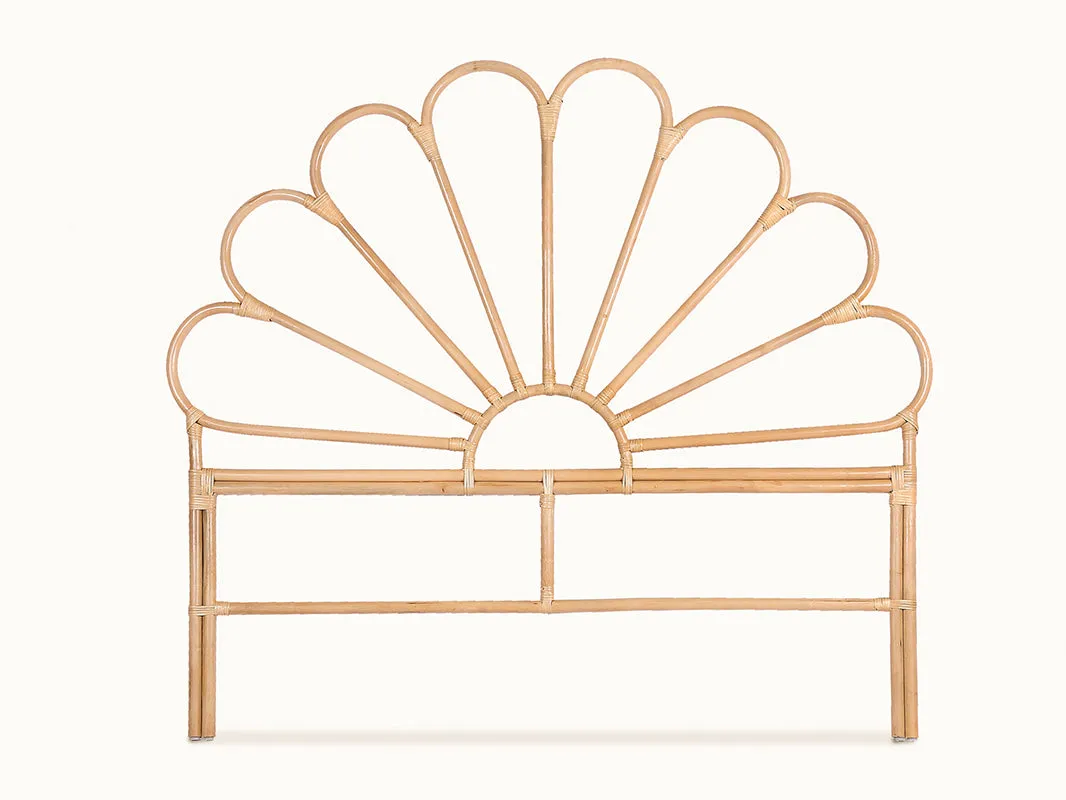 Rattan Headboard Petal - Double