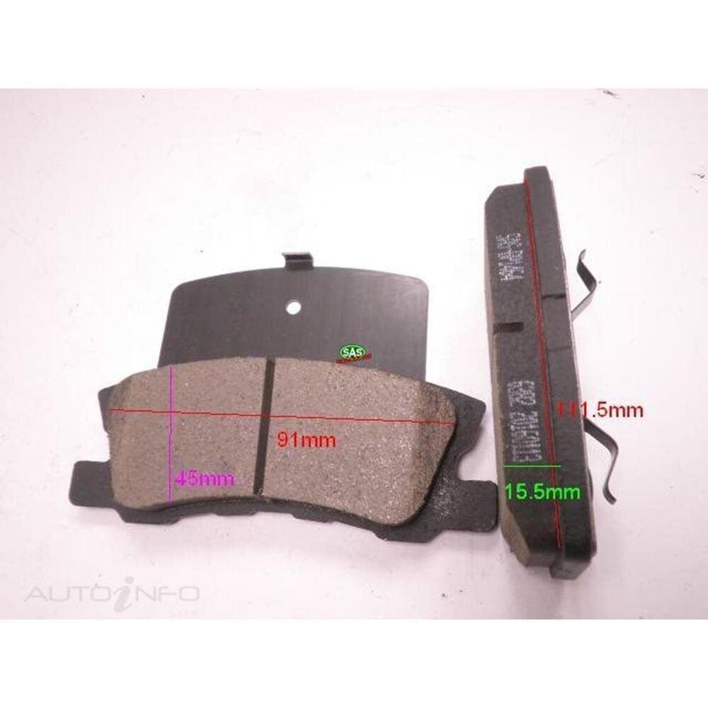 Royale Brake Pads - SAS-BP1464 (Mitsubishi Various 00 & Peugeot) - NZ DEPOT