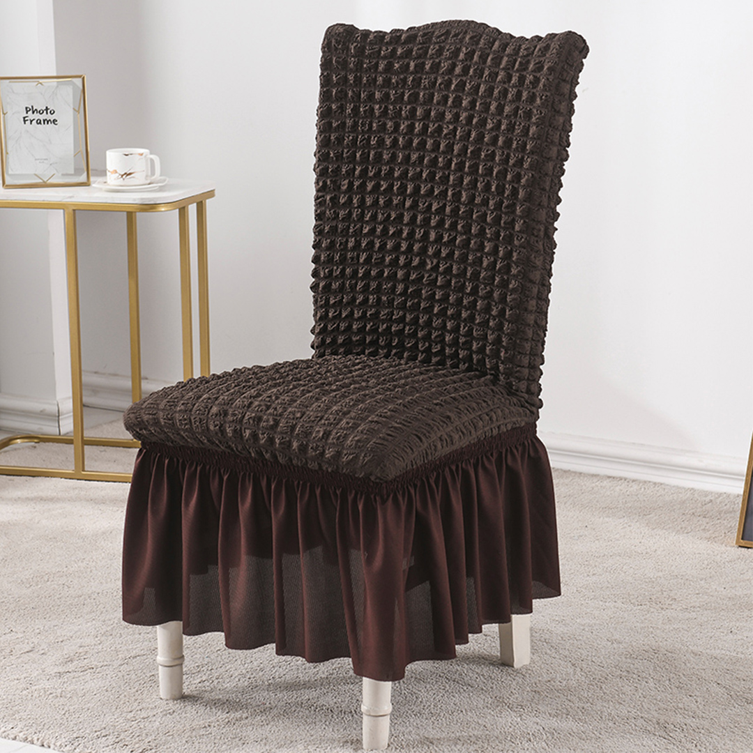 SOG 2X Coffee Chair Cover Seat Protector with Ruffle Skirt Stretch Slipcover Wedding Party Home Decor, Home & Living, Home Decor, Chair Covers, , ,  - NZ DEPOT 4