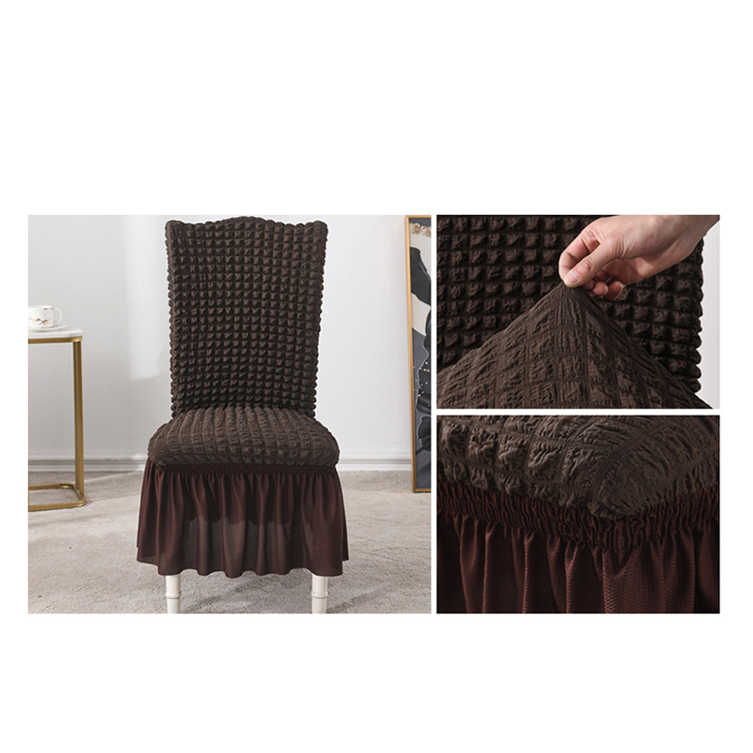 SOG 2X Coffee Chair Cover Seat Protector with Ruffle Skirt Stretch Slipcover Wedding Party Home Decor, Home & Living, Home Decor, Chair Covers, , ,  - NZ DEPOT 8