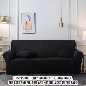 SOGA 1-Seater Black Sofa Cover Couch Protector High Stretch Lounge Slipcover Home Decor, Home & Living, Home Decor, Sofa Covers, , ,  - NZ DEPOT 2