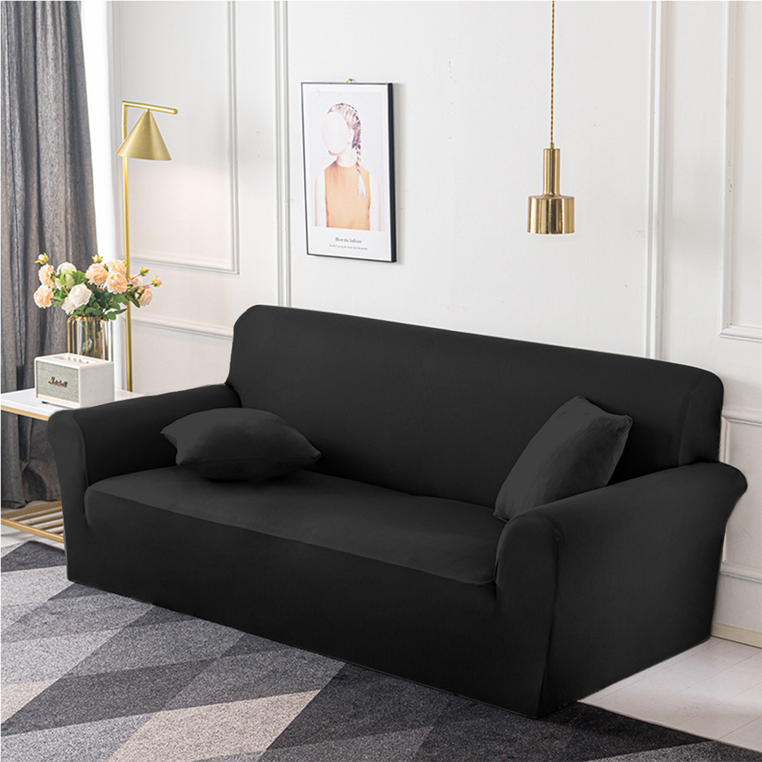 SOGA 1-Seater Black Sofa Cover Couch Protector High Stretch Lounge Slipcover Home Decor, Home & Living, Home Decor, Sofa Covers, , ,  - NZ DEPOT 3