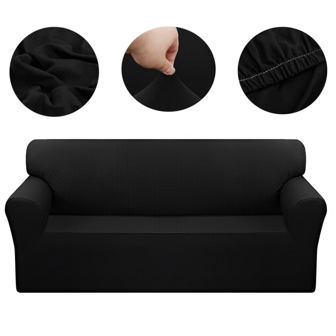 SOGA 1-Seater Black Sofa Cover Couch Protector High Stretch Lounge Slipcover Home Decor, Home & Living, Home Decor, Sofa Covers, , ,  - NZ DEPOT 4