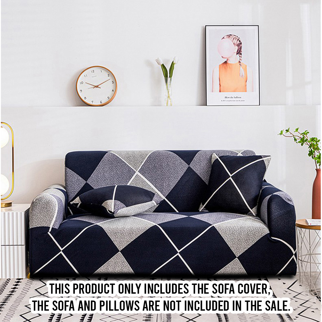 Soga 1-Seater Checkered Sofa Cover Couch Protector High Stretch Lounge Slipcover Home Decor, Home &Amp; Living, Home Decor, Sofa Covers, , ,  - Nz Depot 2