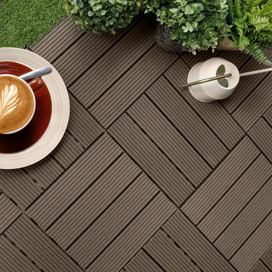 SOGA 11 pcs Dark Chocolate DIY Wooden Composite Decking Tiles Garden Outdoor Backyard Flooring Home Decor, Garden, Tools & Hardware, Gardening & Lawn Care, Artificial Grass, , ,  - NZ DEPOT 2