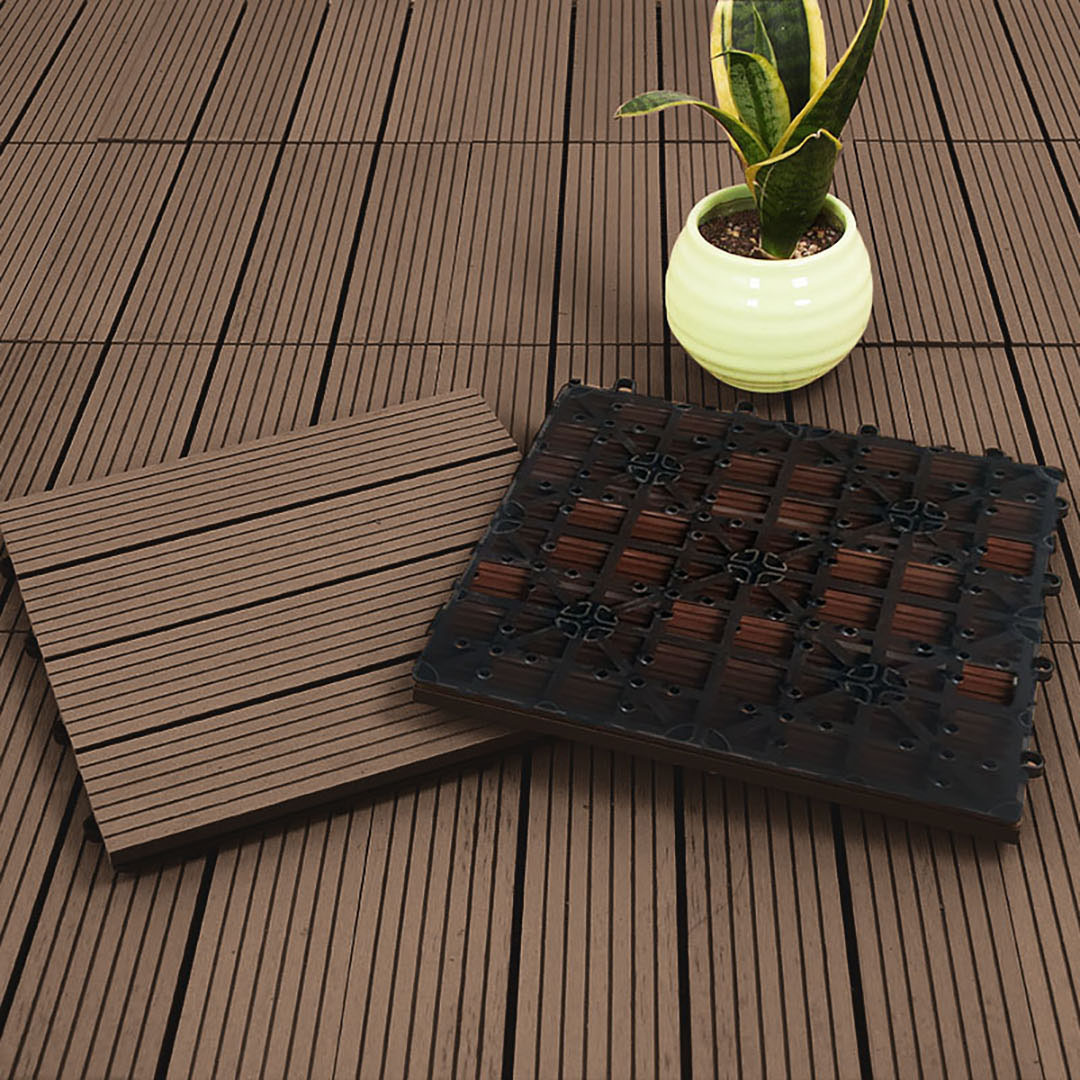 SOGA 11 pcs Dark Chocolate DIY Wooden Composite Decking Tiles Garden Outdoor Backyard Flooring Home Decor, Garden, Tools & Hardware, Gardening & Lawn Care, Artificial Grass, , ,  - NZ DEPOT 5