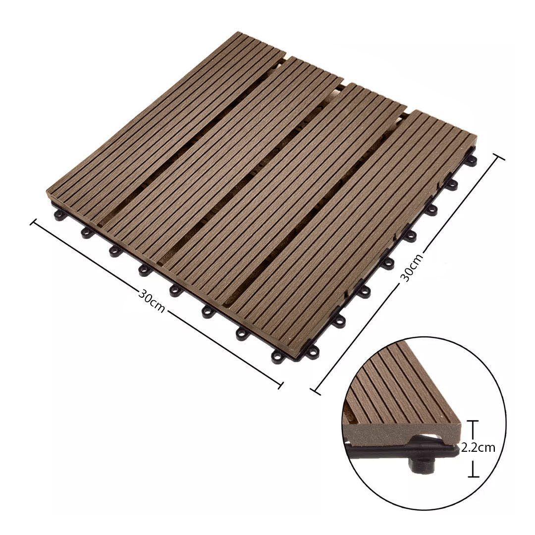 SOGA 11 pcs Dark Chocolate DIY Wooden Composite Decking Tiles Garden Outdoor Backyard Flooring Home Decor, Garden, Tools & Hardware, Gardening & Lawn Care, Artificial Grass, , ,  - NZ DEPOT 7