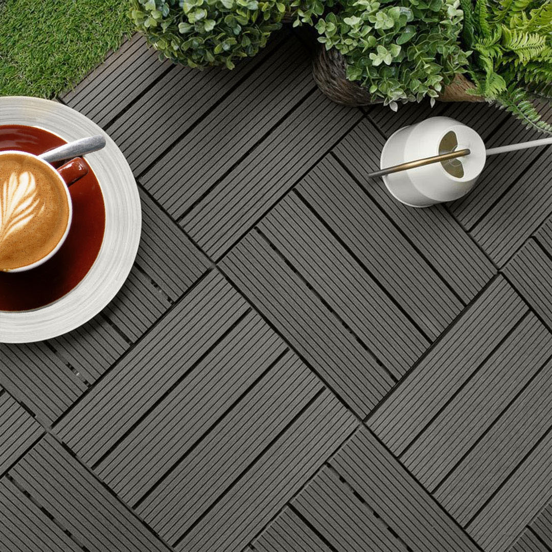 Soga 11 Pcs Grey Diy Wooden Composite Decking Tiles Garden Outdoor Backyard Flooring Home Decor, Garden, Tools &Amp; Hardware, Gardening &Amp; Lawn Care, Artificial Grass, , ,  - Nz Depot 2