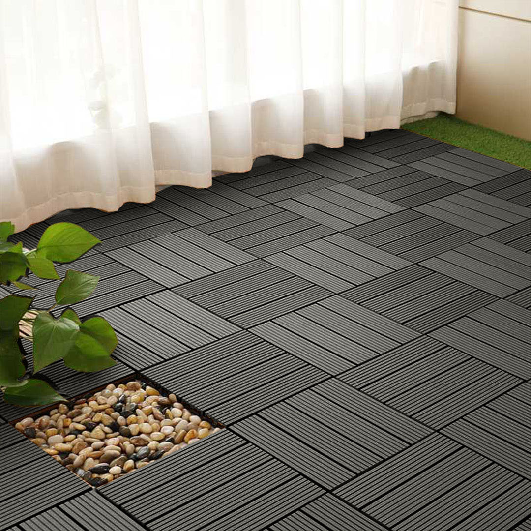 Soga 11 Pcs Grey Diy Wooden Composite Decking Tiles Garden Outdoor Backyard Flooring Home Decor, Garden, Tools &Amp; Hardware, Gardening &Amp; Lawn Care, Artificial Grass, , ,  - Nz Depot 3