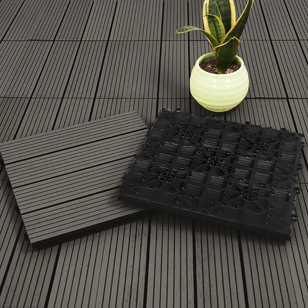 Soga 11 Pcs Grey Diy Wooden Composite Decking Tiles Garden Outdoor Backyard Flooring Home Decor, Garden, Tools &Amp; Hardware, Gardening &Amp; Lawn Care, Artificial Grass, , ,  - Nz Depot 5