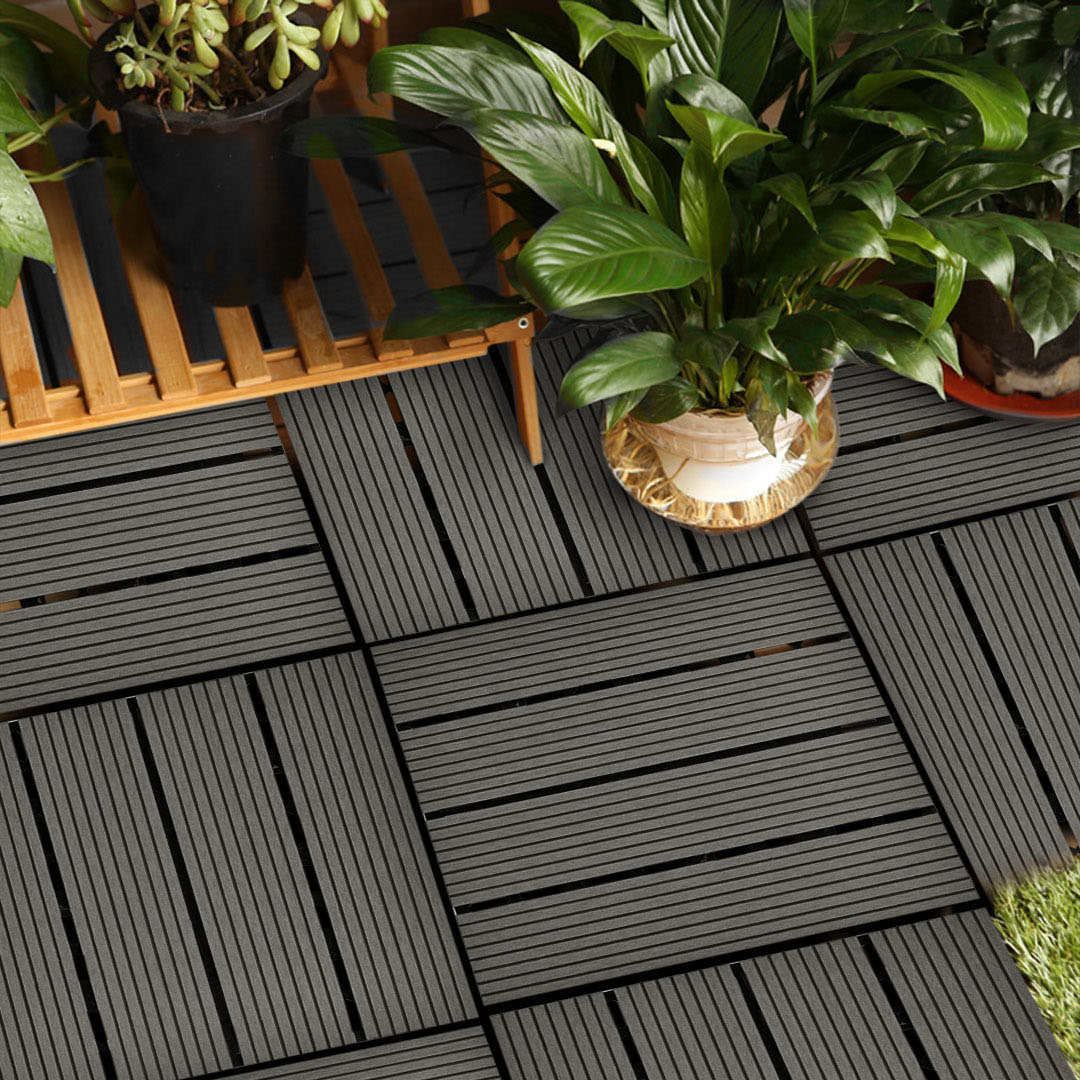 Soga 11 Pcs Grey Diy Wooden Composite Decking Tiles Garden Outdoor Backyard Flooring Home Decor, Garden, Tools &Amp; Hardware, Gardening &Amp; Lawn Care, Artificial Grass, , ,  - Nz Depot 6