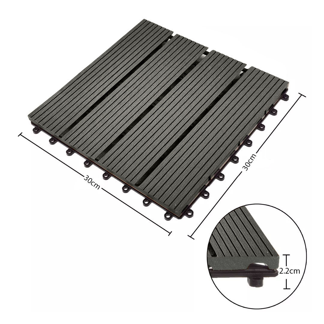 Soga 11 Pcs Grey Diy Wooden Composite Decking Tiles Garden Outdoor Backyard Flooring Home Decor, Garden, Tools &Amp; Hardware, Gardening &Amp; Lawn Care, Artificial Grass, , ,  - Nz Depot 7