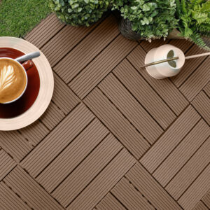 SOGA 11 pcs Light Chocolate DIY Wooden Composite Decking Tiles Garden Outdoor Backyard Flooring Home Decor, Garden, Tools & Hardware, Gardening & Lawn Care, Artificial Grass, , ,  - NZ DEPOT 2