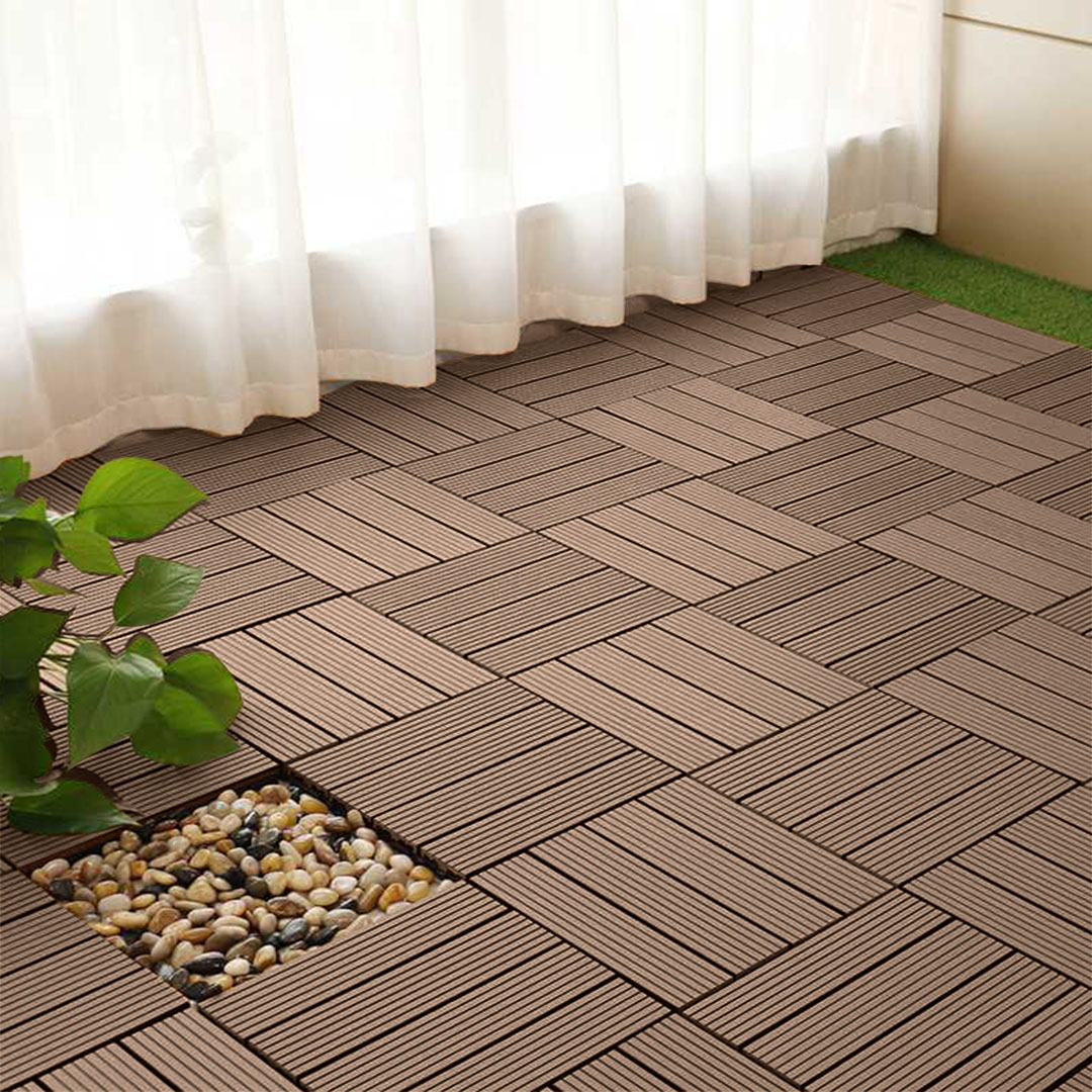 Soga 11 Pcs Light Chocolate Diy Wooden Composite Decking Tiles Garden Outdoor Backyard Flooring Home Decor, Garden, Tools &Amp; Hardware, Gardening &Amp; Lawn Care, Artificial Grass, , ,  - Nz Depot 3