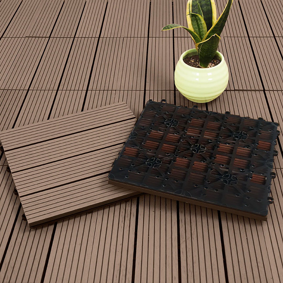 Soga 11 Pcs Light Chocolate Diy Wooden Composite Decking Tiles Garden Outdoor Backyard Flooring Home Decor, Garden, Tools &Amp; Hardware, Gardening &Amp; Lawn Care, Artificial Grass, , ,  - Nz Depot 5