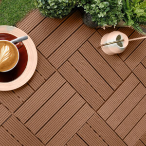 SOGA 11 pcs Red Brown DIY Wooden Composite Decking Tiles Garden Outdoor Backyard Flooring Home Decor, Garden, Tools & Hardware, Gardening & Lawn Care, Artificial Grass, , ,  - NZ DEPOT 2