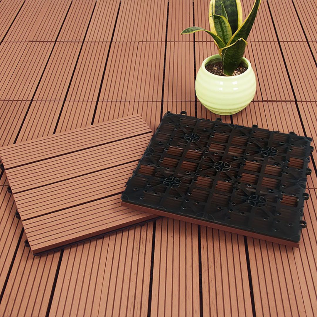 Soga 11 Pcs Red Brown Diy Wooden Composite Decking Tiles Garden Outdoor Backyard Flooring Home Decor, Garden, Tools &Amp; Hardware, Gardening &Amp; Lawn Care, Artificial Grass, , ,  - Nz Depot 5