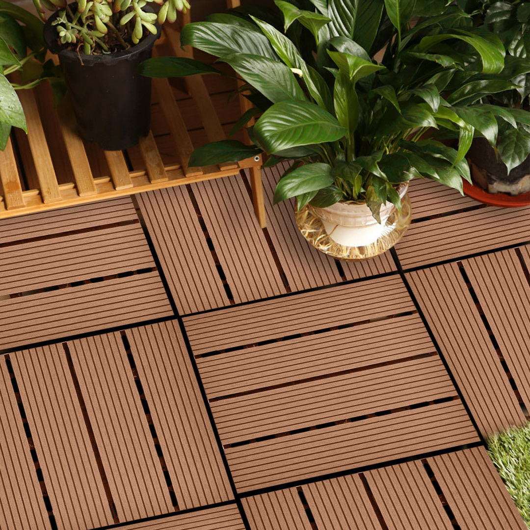 Soga 11 Pcs Red Brown Diy Wooden Composite Decking Tiles Garden Outdoor Backyard Flooring Home Decor, Garden, Tools &Amp; Hardware, Gardening &Amp; Lawn Care, Artificial Grass, , ,  - Nz Depot 6