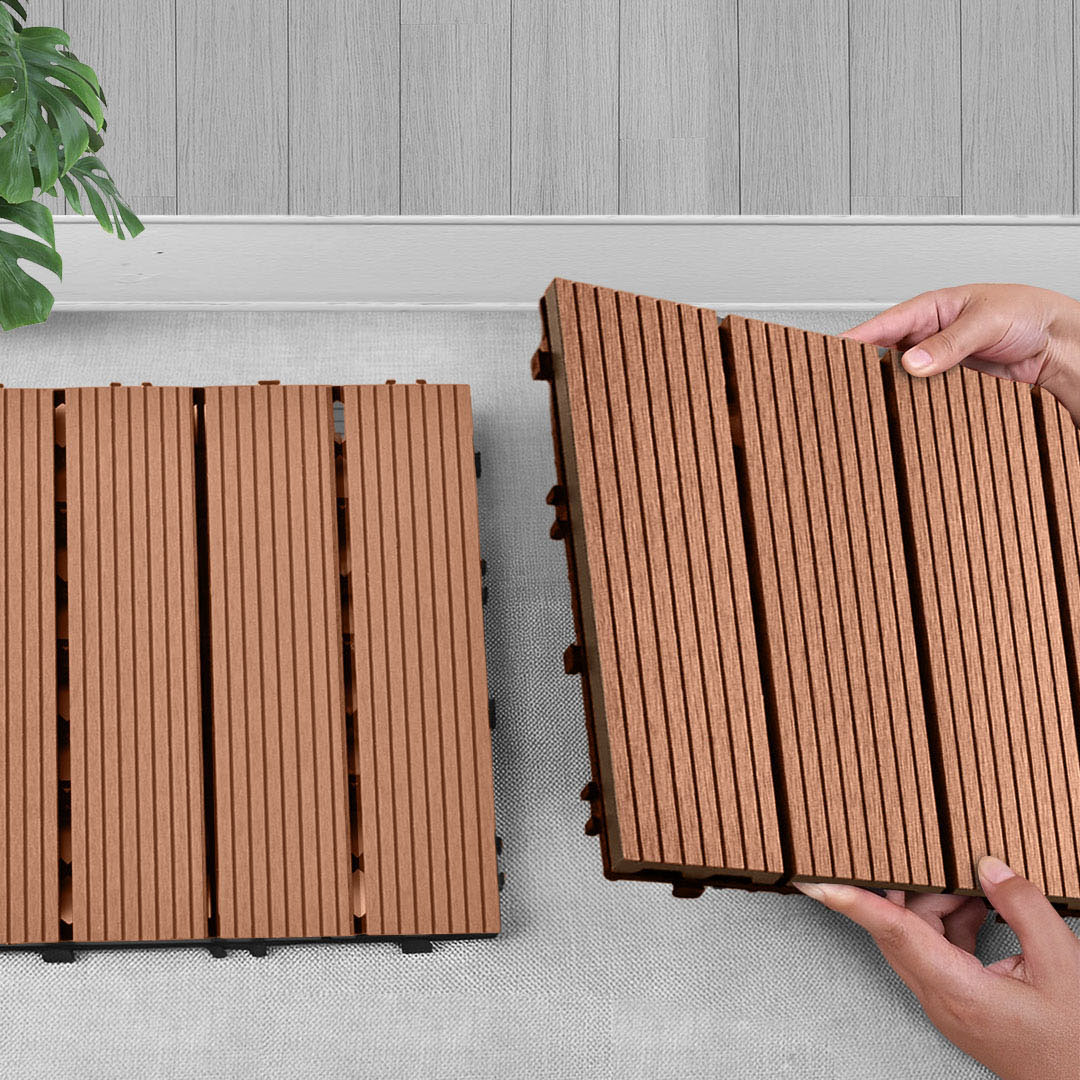 Soga 11 Pcs Red Brown Diy Wooden Composite Decking Tiles Garden Outdoor Backyard Flooring Home Decor, Garden, Tools &Amp; Hardware, Gardening &Amp; Lawn Care, Artificial Grass, , ,  - Nz Depot 9