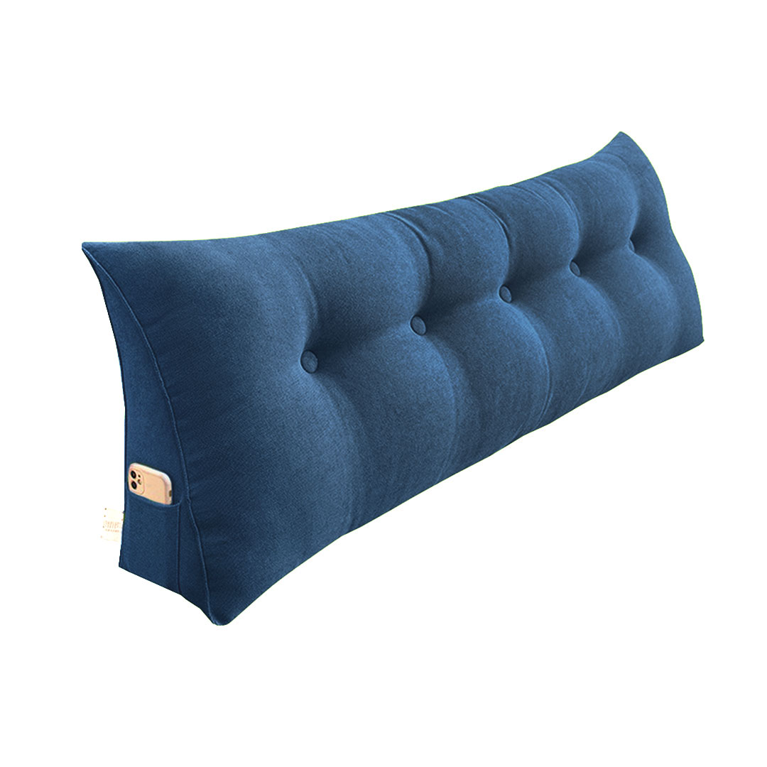 Soga 120Cm Blue Triangular Wedge Bed Pillow Headboard Backrest Bedside Tatami Cushion Home Decor, Furniture, Living Room Furniture, Occasional Chairs, , ,  - Nz Depot 1