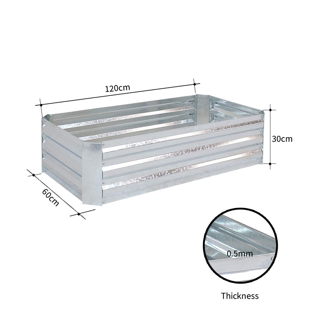 Soga 120Cm Rectangle Galvanised Raised Garden Bed Vegetable Herb Flower Outdoor Planter Box, Garden, Tools &Amp; Hardware, Gardening &Amp; Lawn Care, Pots, Planters &Amp; Container Accessories, , ,  - Nz Depot 8