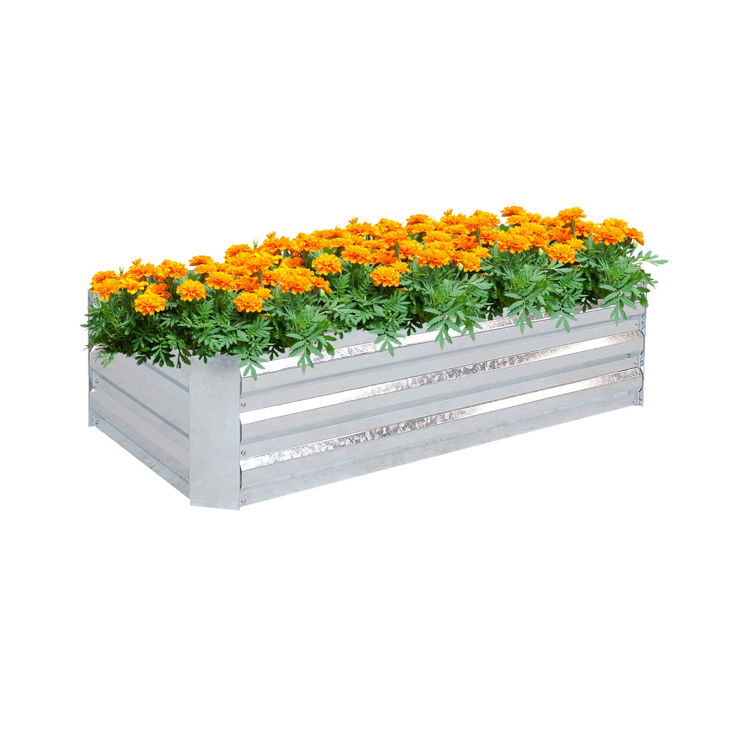 Soga 120Cm Rectangle Galvanised Raised Garden Bed Vegetable Herb Flower Outdoor Planter Box, Garden, Tools &Amp; Hardware, Gardening &Amp; Lawn Care, Pots, Planters &Amp; Container Accessories, , ,  - Nz Depot 1