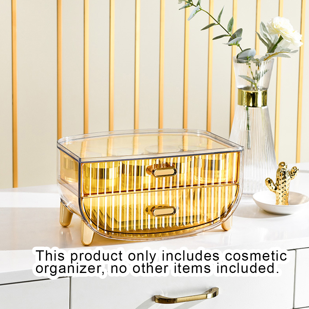 Soga 2 Tier Golden Yellow Multifunctional Countertop Cosmetic Storage Makeup Skincare Holder Jewelry Cabinet Bathroom Desk Drawer Vanity Organiser, Home, Bathroom, Bathroom Accessories, Bathroom Storage, ,  - Nz Depot 2