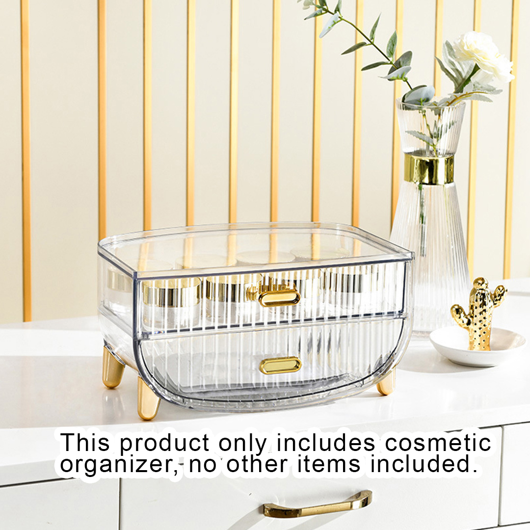 Soga 2 Tier Transparent Multifunctional Countertop Cosmetic Storage Makeup Skincare Holder Jewelry Cabinet Bathroom Desk Drawer Vanity Organiser, Home, Bathroom, Bathroom Accessories, Bathroom Storage, ,  - Nz Depot 2