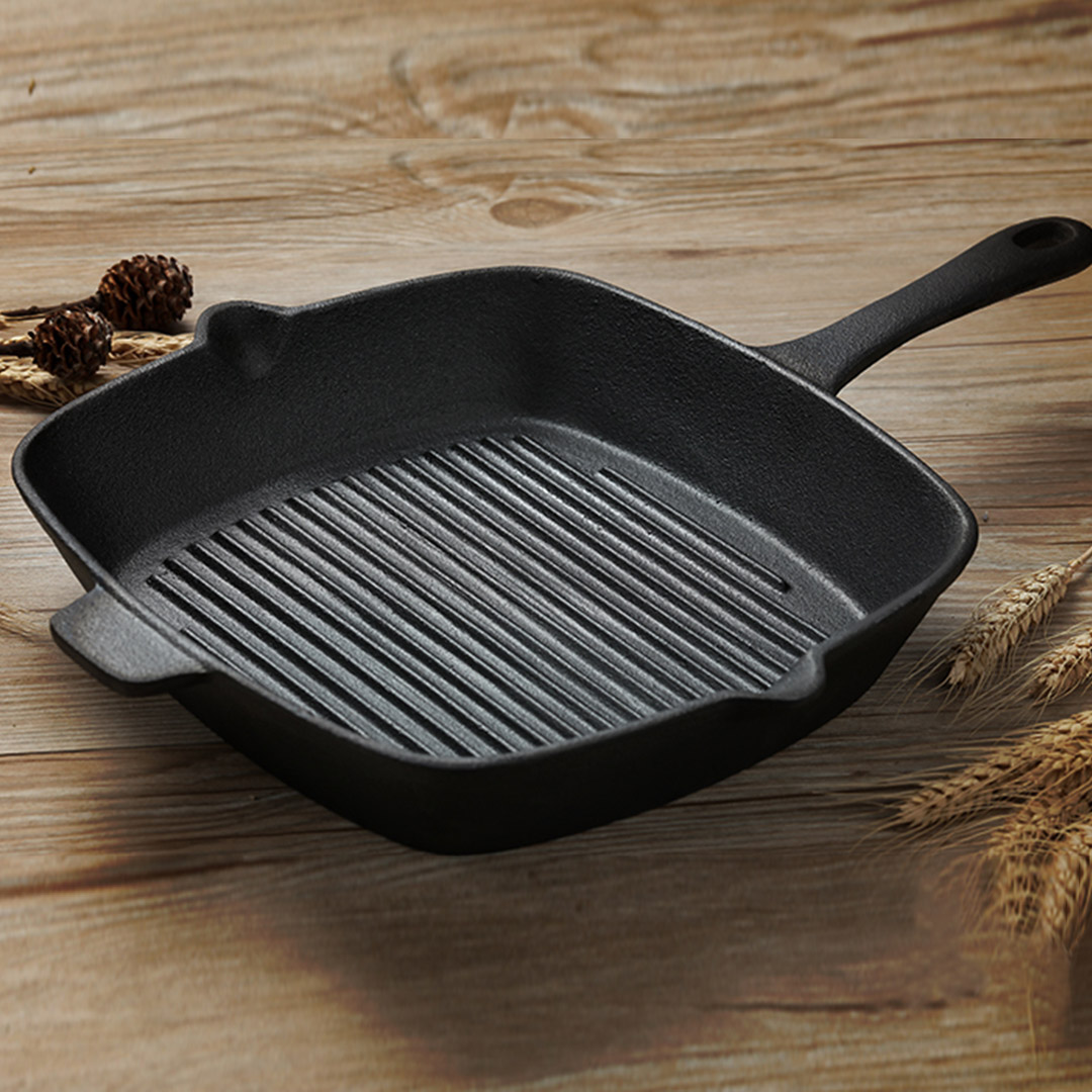 Soga 26Cm Square Ribbed Cast Iron Frying Pan Skillet Steak Sizzle Platter With Handle, Home &Amp; Living, Kitchen &Amp; Dining, Cookware, Frying Pans, ,  - Nz Depot 7