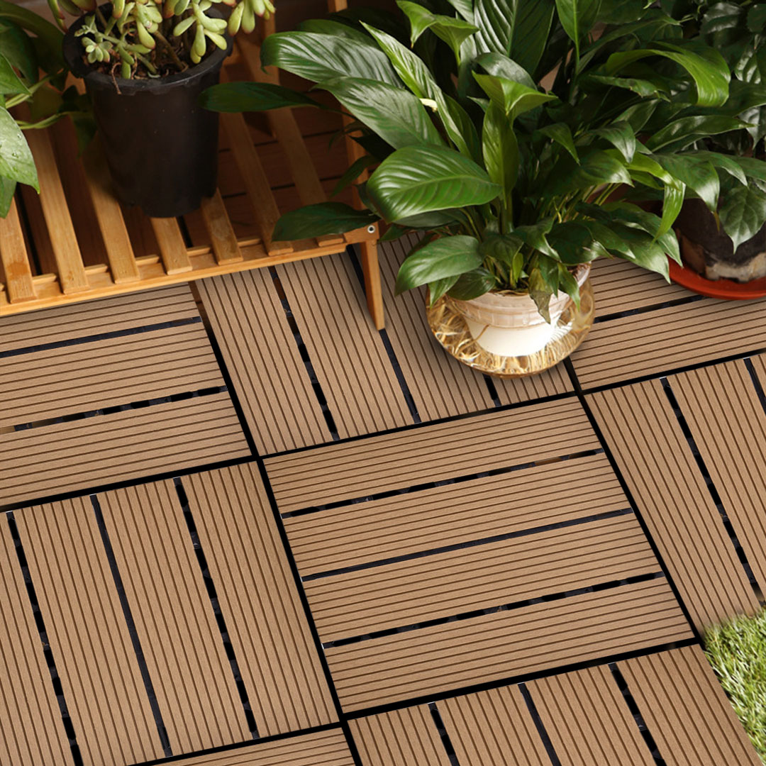 SOGA 2X 11 pcs Coffee DIY Wooden Composite Decking Tiles Garden Outdoor Backyard Flooring Home Decor, Garden, Tools & Hardware, Gardening & Lawn Care, Artificial Grass, , ,  - NZ DEPOT 6