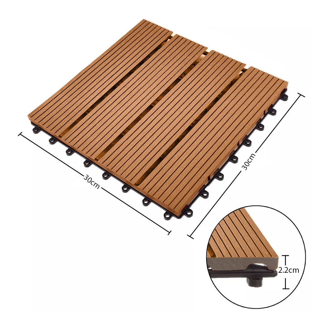 SOGA 2X 11 pcs Coffee DIY Wooden Composite Decking Tiles Garden Outdoor Backyard Flooring Home Decor, Garden, Tools & Hardware, Gardening & Lawn Care, Artificial Grass, , ,  - NZ DEPOT 7