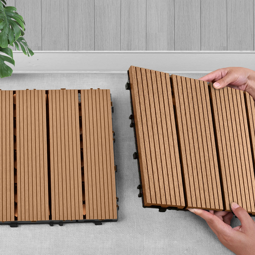 SOGA 2X 11 pcs Coffee DIY Wooden Composite Decking Tiles Garden Outdoor Backyard Flooring Home Decor, Garden, Tools & Hardware, Gardening & Lawn Care, Artificial Grass, , ,  - NZ DEPOT 9