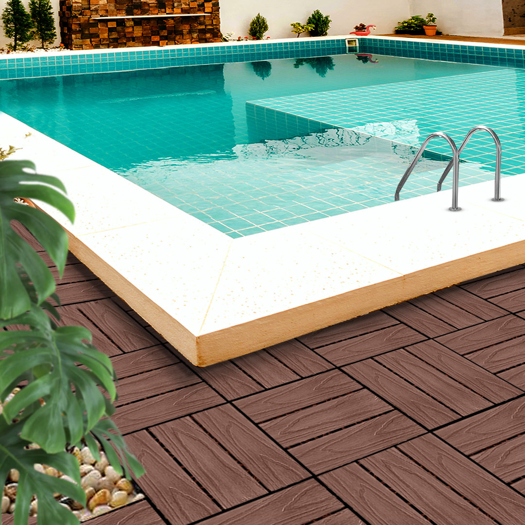 SOGA 2X 11 pcs Dark Chocolate DIY Wooden Composite Decking Tiles Garden Outdoor Backyard Flooring Home Decor, Garden, Tools & Hardware, Gardening & Lawn Care, Artificial Grass, , ,  - NZ DEPOT 4