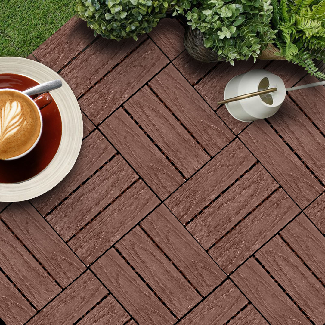 SOGA 2X 11 pcs Dark Chocolate DIY Wooden Composite Decking Tiles Garden Outdoor Backyard Flooring Home Decor, Garden, Tools & Hardware, Gardening & Lawn Care, Artificial Grass, , ,  - NZ DEPOT 8