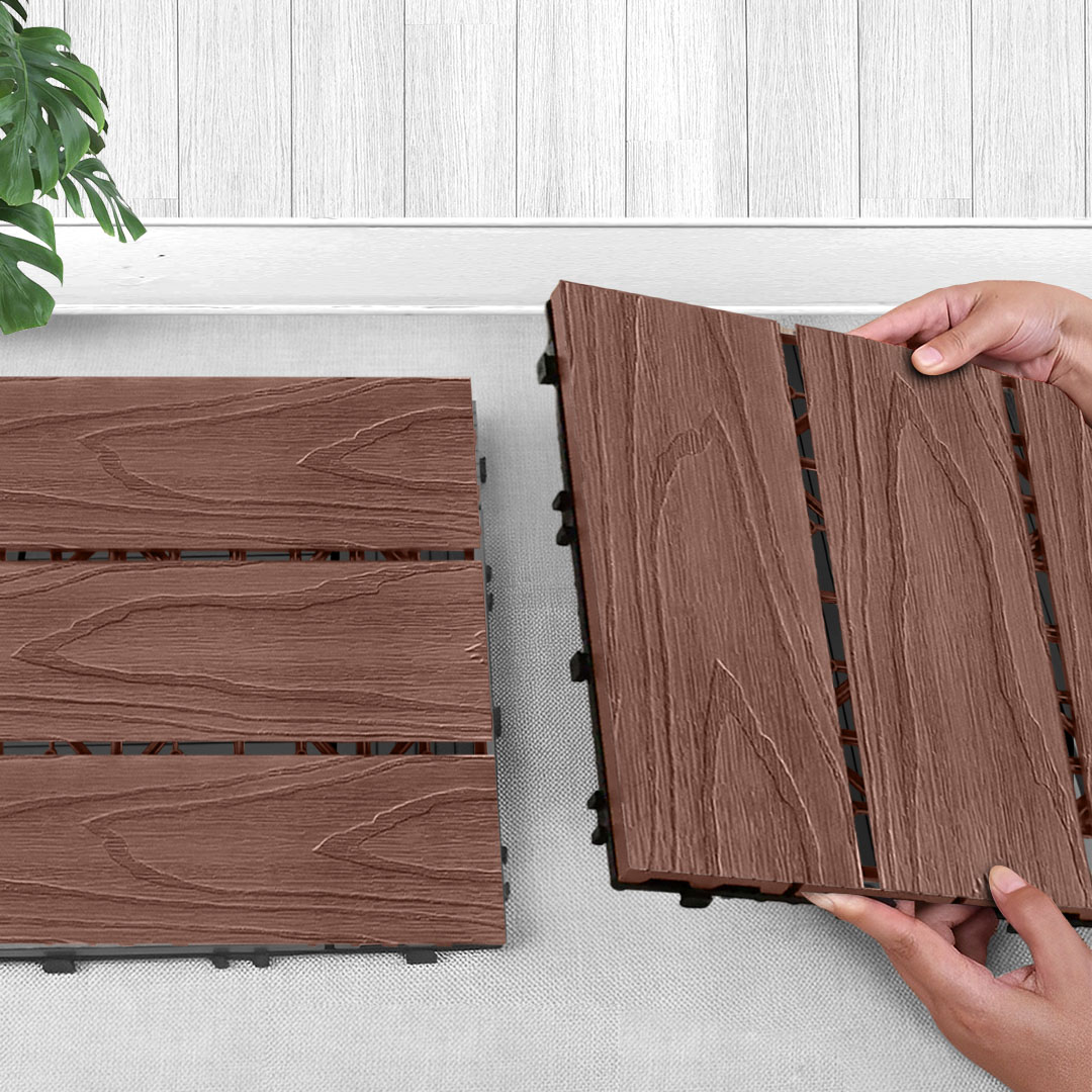 SOGA 2X 11 pcs Dark Chocolate DIY Wooden Composite Decking Tiles Garden Outdoor Backyard Flooring Home Decor, Garden, Tools & Hardware, Gardening & Lawn Care, Artificial Grass, , ,  - NZ DEPOT 9