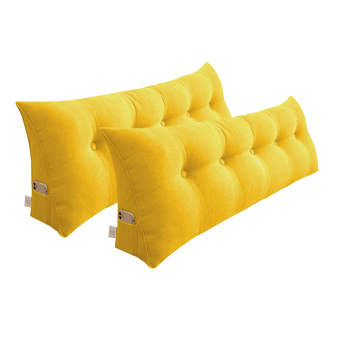 Soga 2X 150Cm Yellow Triangular Wedge Bed Pillow Headboard Backrest Bedside Tatami Cushion Home Decor, Furniture, Living Room Furniture, Occasional Chairs, , ,  - Nz Depot 1