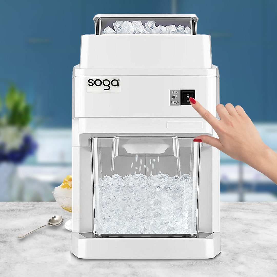 SOGA 2X 300 Watts Electric Ice Shaver Crusher Slicer Snow Cone Maker Commercial Tabletop Machine 120kgs/h White, Electronics & Appliances, Appliances, Small Kitchen Appliances, Specialty Appliances, Ice Maker,  - NZ DEPOT 3