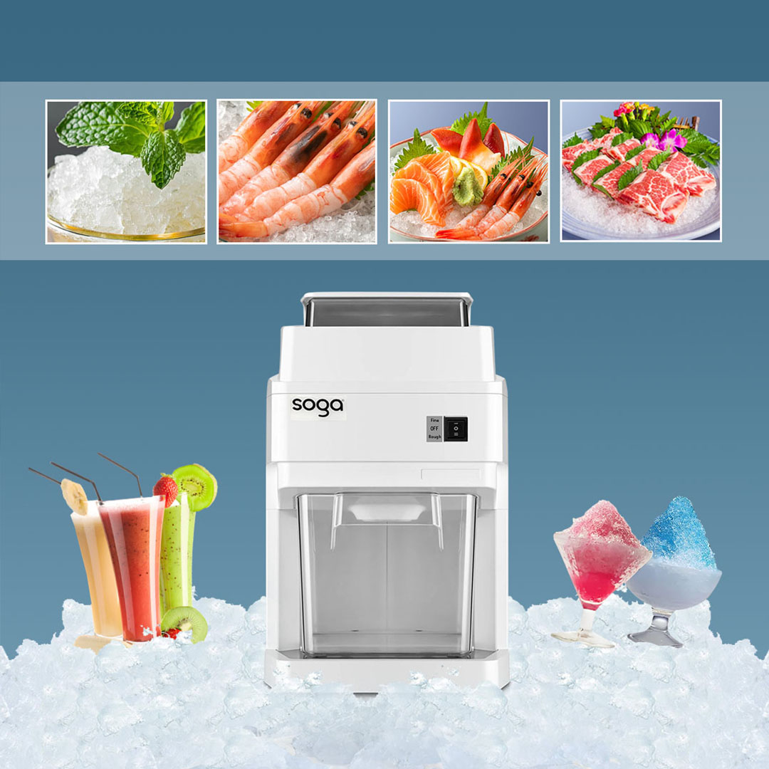 SOGA 2X 300 Watts Electric Ice Shaver Crusher Slicer Snow Cone Maker Commercial Tabletop Machine 120kgs/h White, Electronics & Appliances, Appliances, Small Kitchen Appliances, Specialty Appliances, Ice Maker,  - NZ DEPOT 4