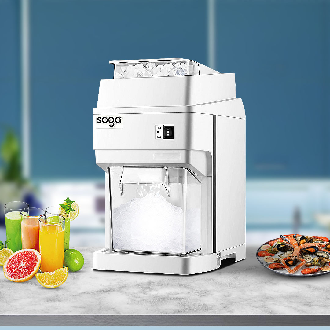 SOGA 2X 300 Watts Electric Ice Shaver Crusher Slicer Snow Cone Maker Commercial Tabletop Machine 120kgs/h White, Electronics & Appliances, Appliances, Small Kitchen Appliances, Specialty Appliances, Ice Maker,  - NZ DEPOT 7