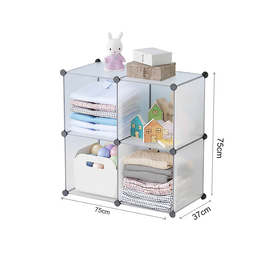 Soga 2X 4-Cube Transparent Shelf Box Portable Cubby Diy Storage Shelves Modular Closet Organiser, Home &Amp; Living, Bedroom, Bedroom Storage Solutions, , ,  - Nz Depot 3